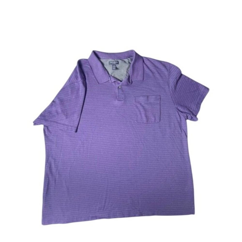 Van Heusen Flex polo shirt XXL men's with front pocket purple